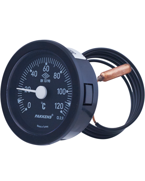 PAKKENS Arka Bağlantılı Gazlı Termometre Ø50mm 120°C