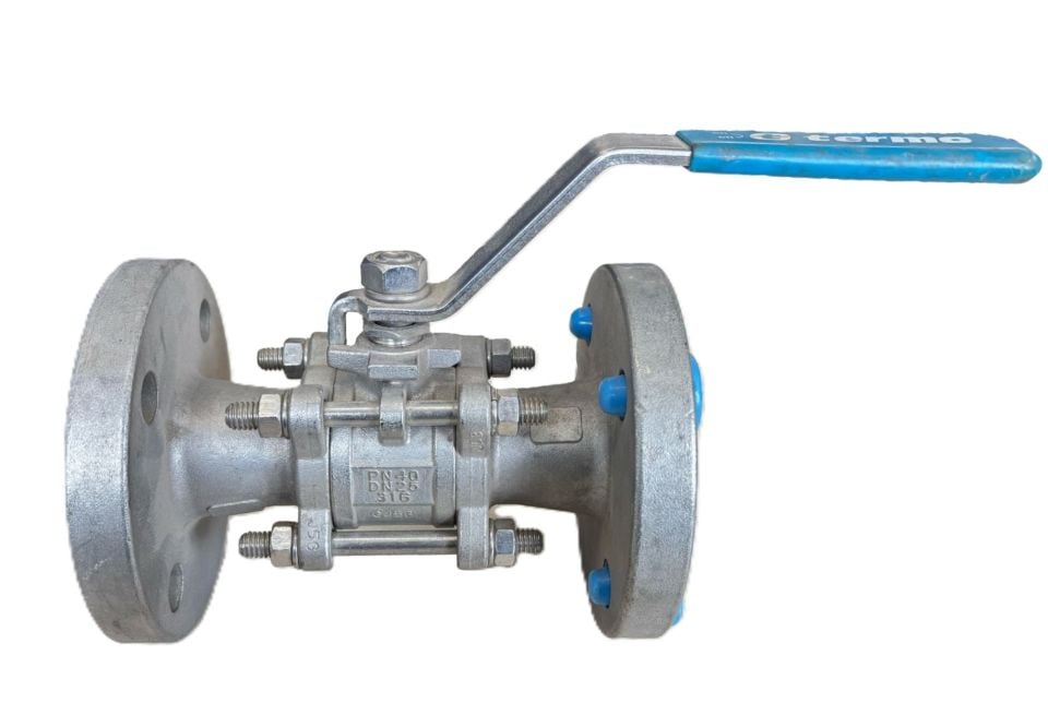 Three-Piece Flanged Stainless Ball Valve AISI 316 DN25 PN40