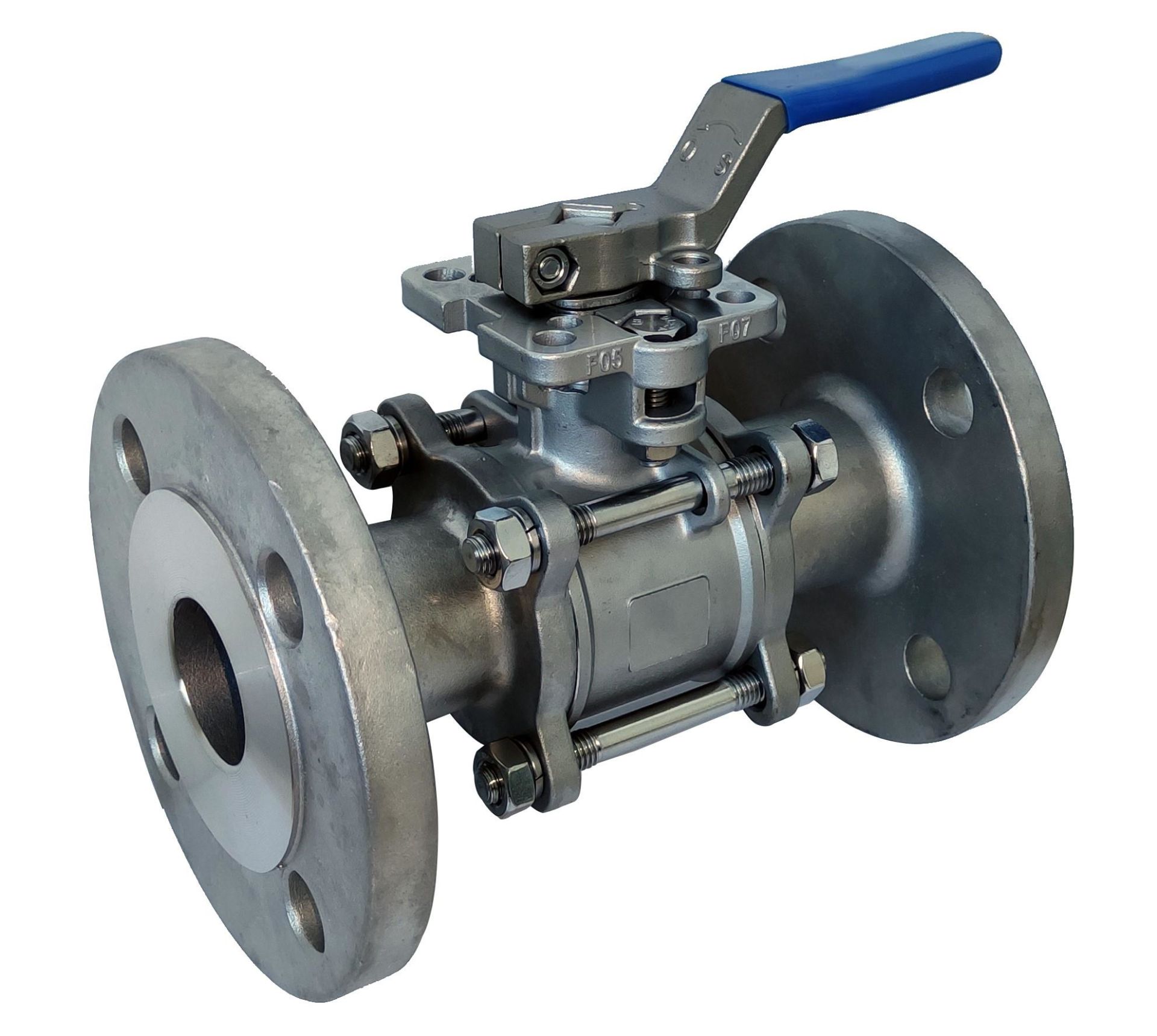 Stainless Steel Ball Valve Dn100 Actuator Mountable Three Piece AISI304