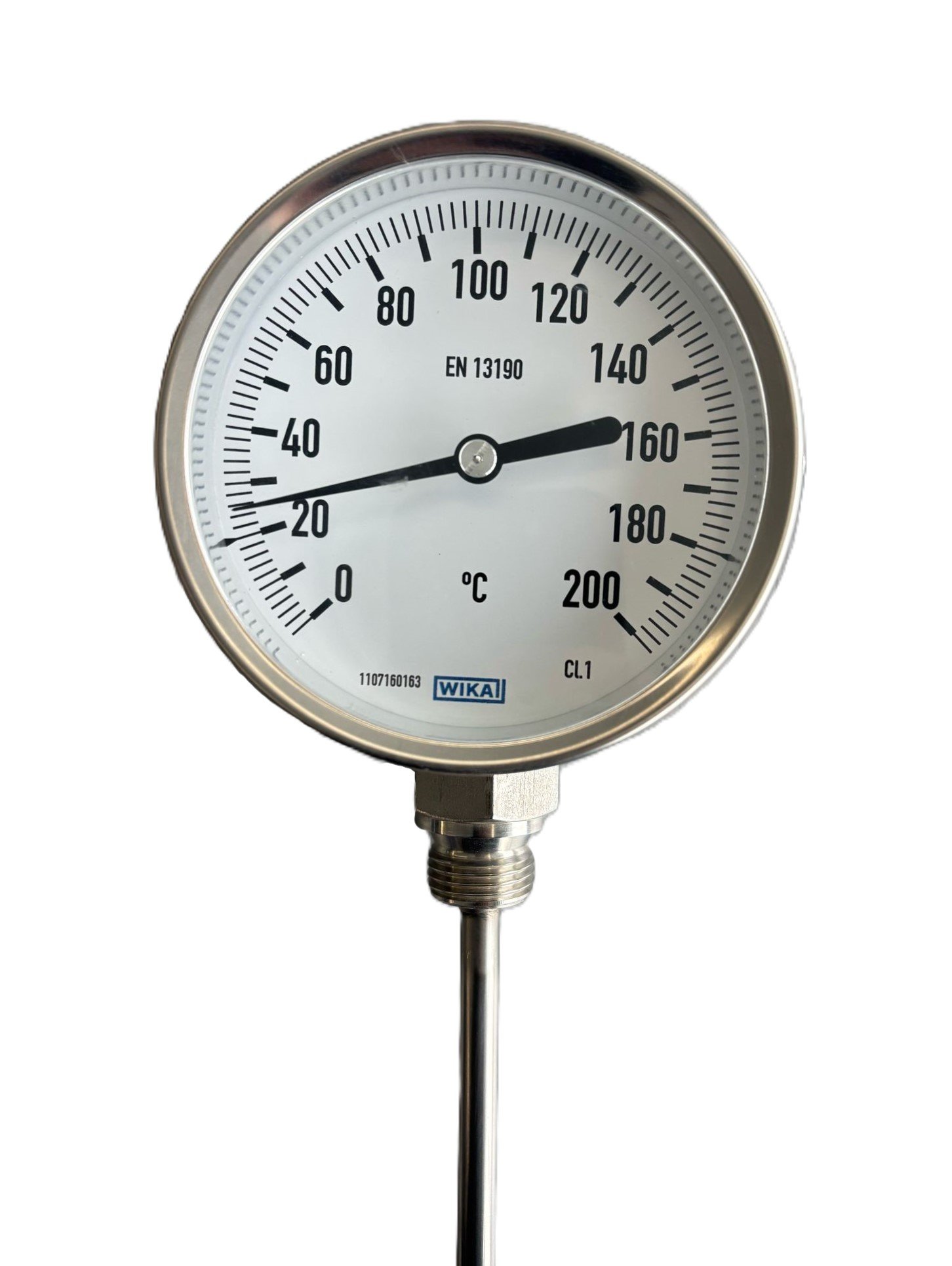 WIKA Alt Bağlantılı Termometre Ø100mm 200°C CL 2.0
