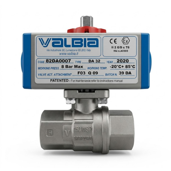 VALBIA 8P00030008 Aktüatörlü Paslanmaz Küresel Vana 1 1/2''