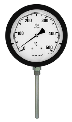 PAKKENS Alt Bağlantılı Termometre Ø100mm 500°C 25cm