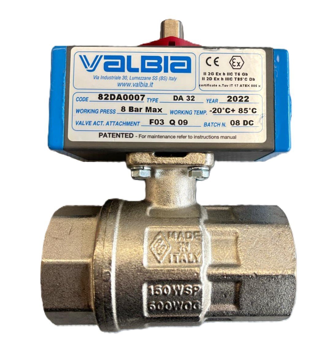 Valbia 8P01590007 Pnömatik Aktüatörlü Pirinç Küresel Vana 1 1/4'' PN40