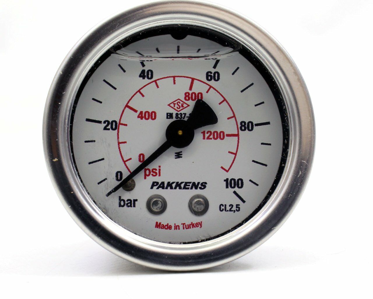 Pakkens Rear Connection Panel Type Glycerin Manometer Ø63 mm 100 Bar 1/4''