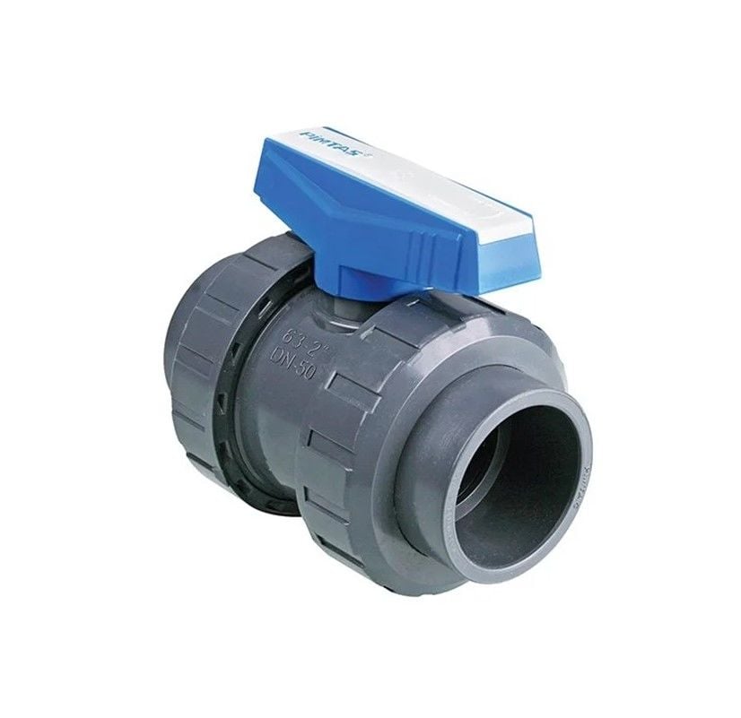 U-PVC Yapıştırma Muflu Küresel Su Vanası Ø75mm