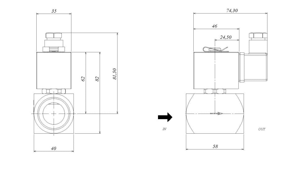 Solenoid Valve Stainless NK 1'' 7901-KDNF005-060-220AC