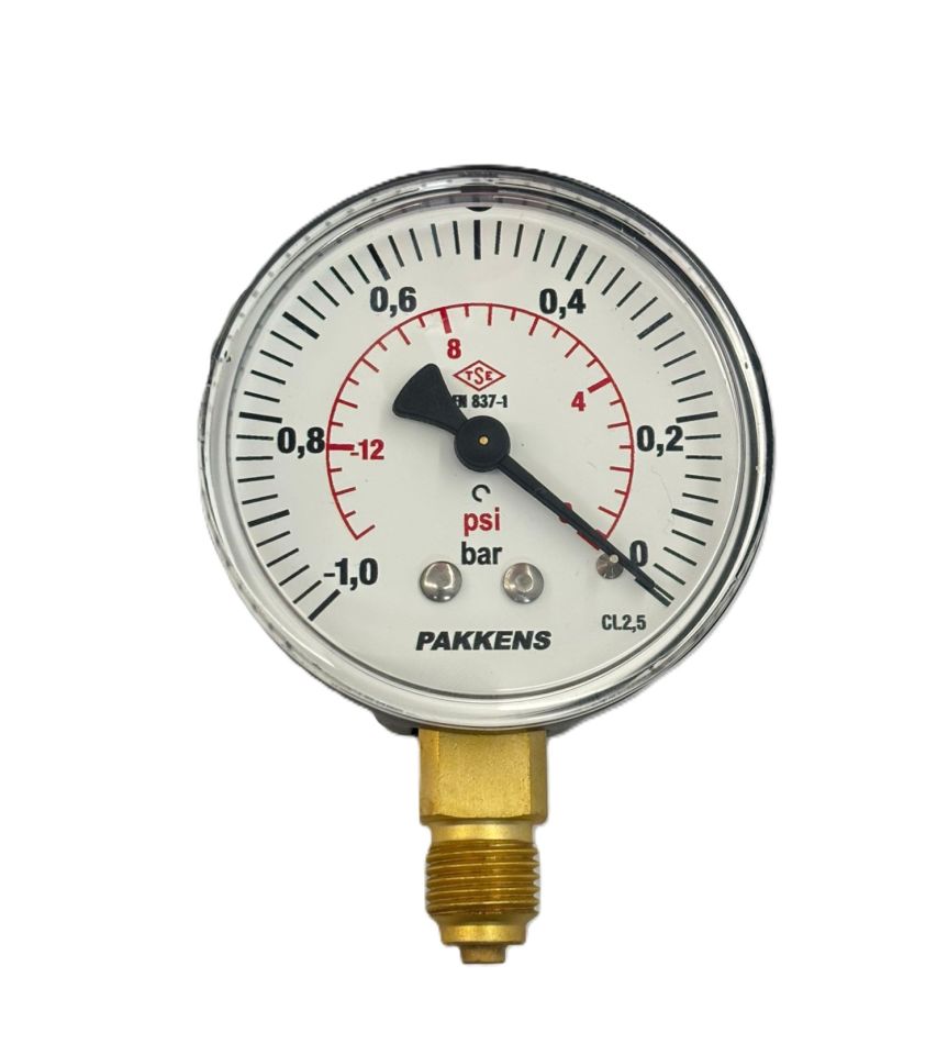 PAKKENS Долен мановакуумметър Ø63 mm -1/0 Bar 1/4