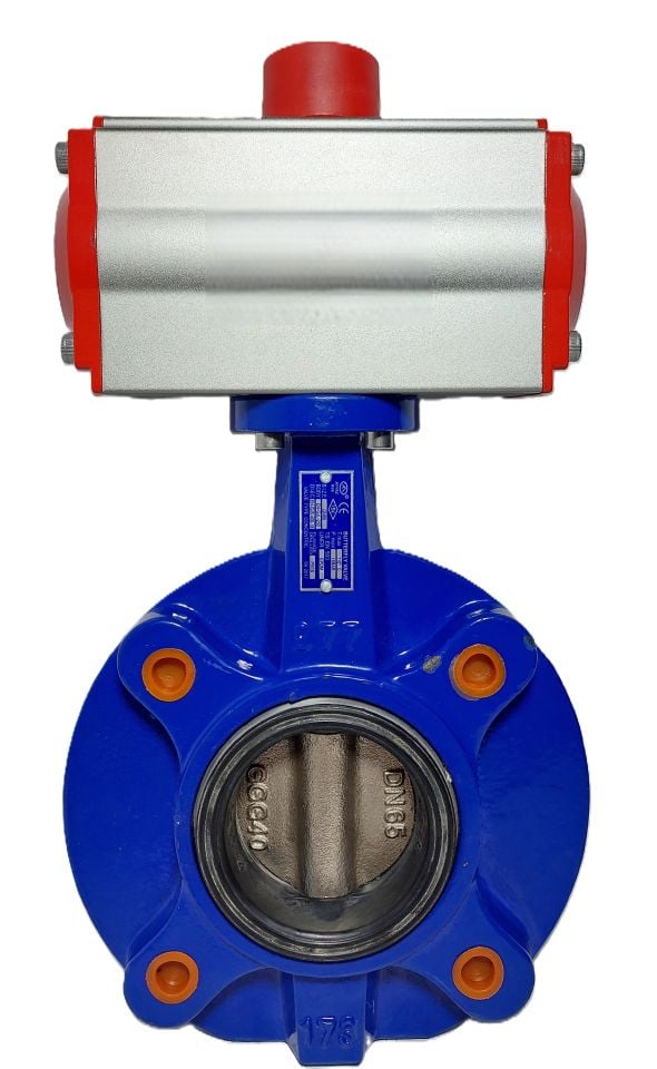 Ayvaz KV-8 Бътерфлай клапа с пневматичен актуатор DN65