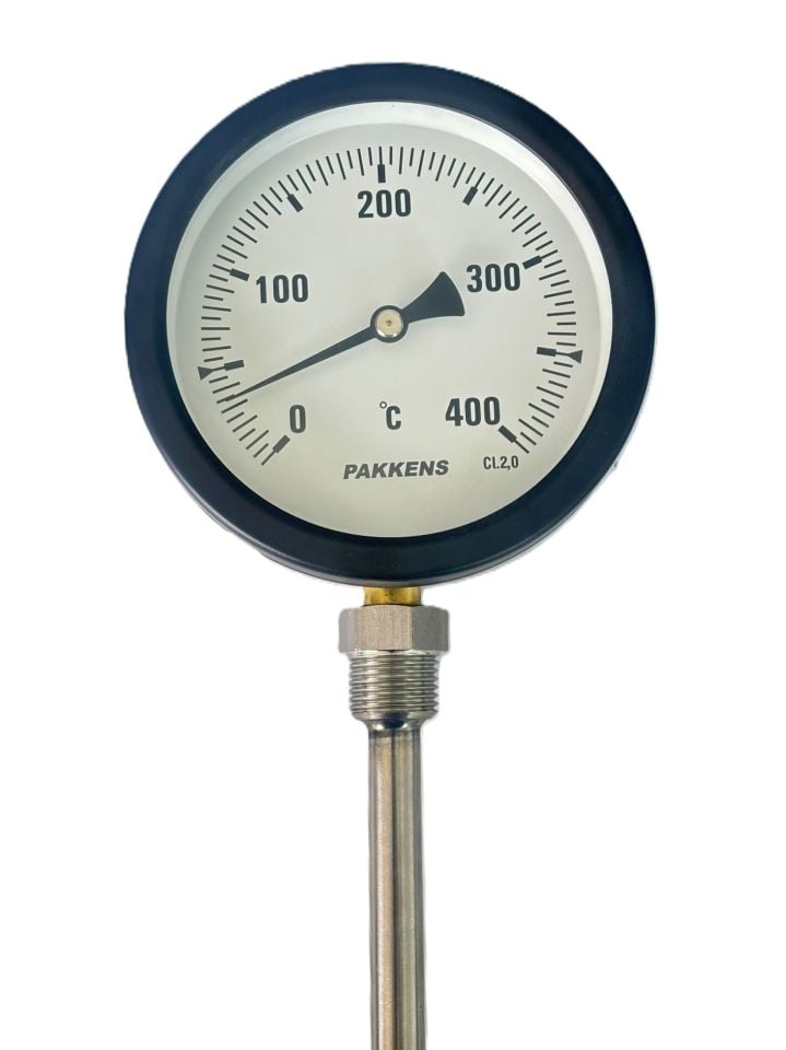 PAKKENS Bottom Mounted Thermometer Ø100mm 400°C 20cm 1/2''