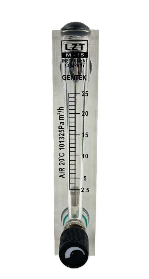 GENTEK LZM-15T-H005 Glass Tube Gas Flow Meter, 1/2
