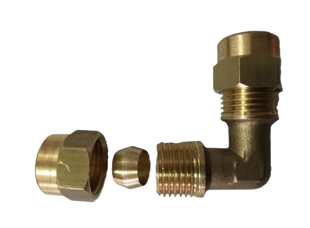 Sarı Pirinç Çift Tarafı Yüksüklü Dirsek 6mm