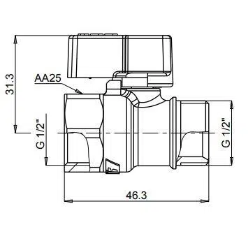 ECA Mini Küresel Vana E-D 1/2'' 602122003