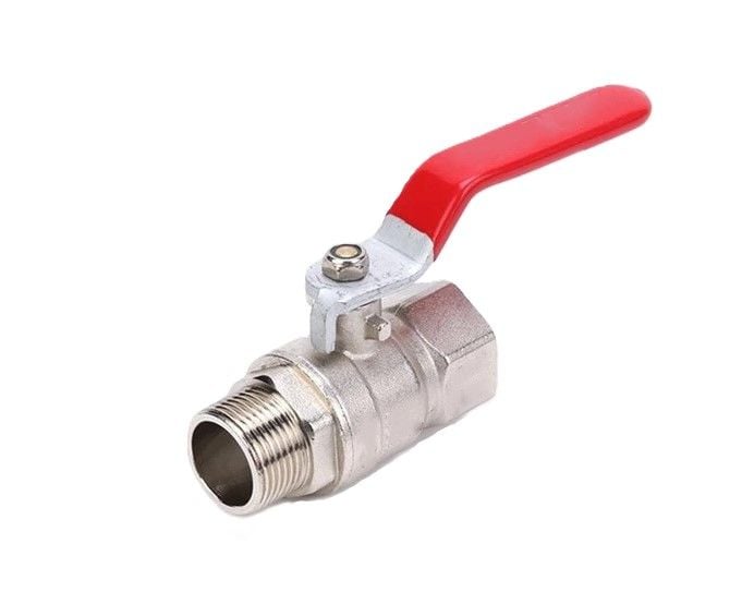 KONSAN Pirinç Küresel Vana Kollu Kırmızı PN25 1/2''