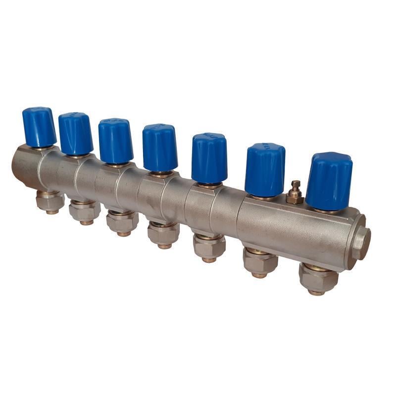 ECA Self-Valve Collector 4 Outlets 1'' Blue