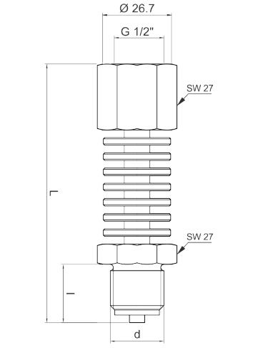 Manometre Soğutma Kulesi Rakor G1/2''- Somun G1/2'' AISI316