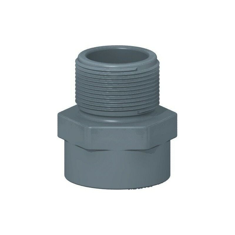 U-PVC Tek Taraf Dıştan Dişli Redüksiyonlu Adaptör 63mm - 2''