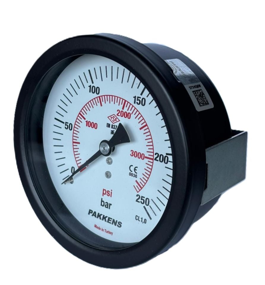 PAKKENS Pano Tip Manometre Ø100mm 250 Bar