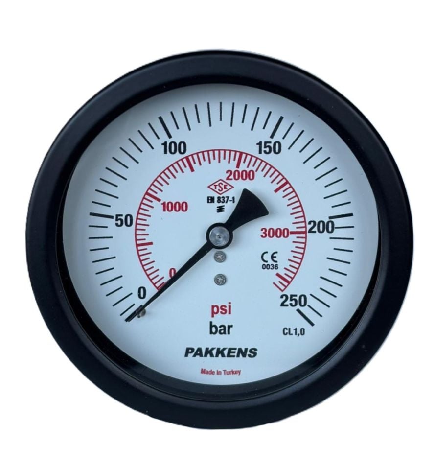 PAKKENS Panel Mount Manometer Ø100mm 250 Bar – ORFA Industrial
