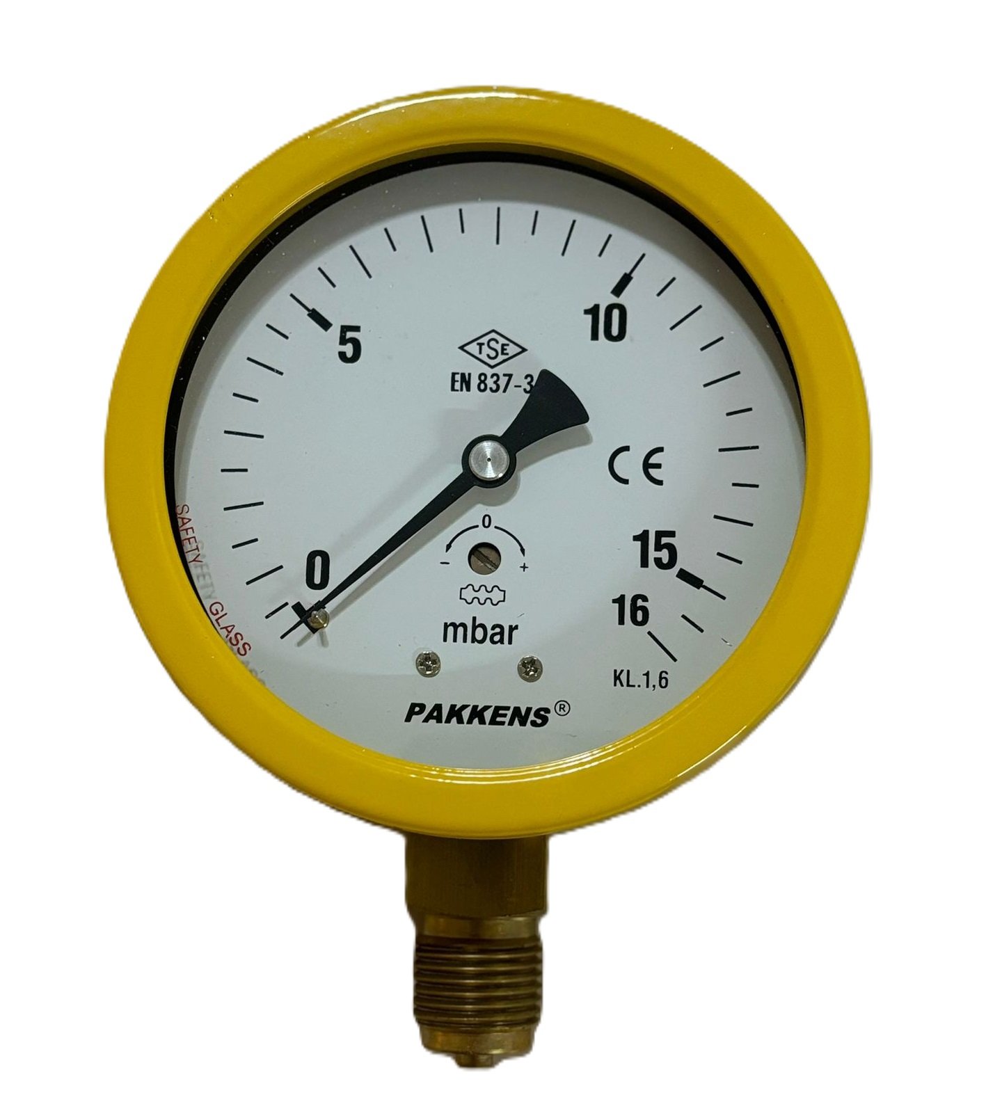 Pakkens Alt Bağlantılı Kapsül Diyaframlı Manometre Ø100 mm 16 MBar﻿ 1/2''