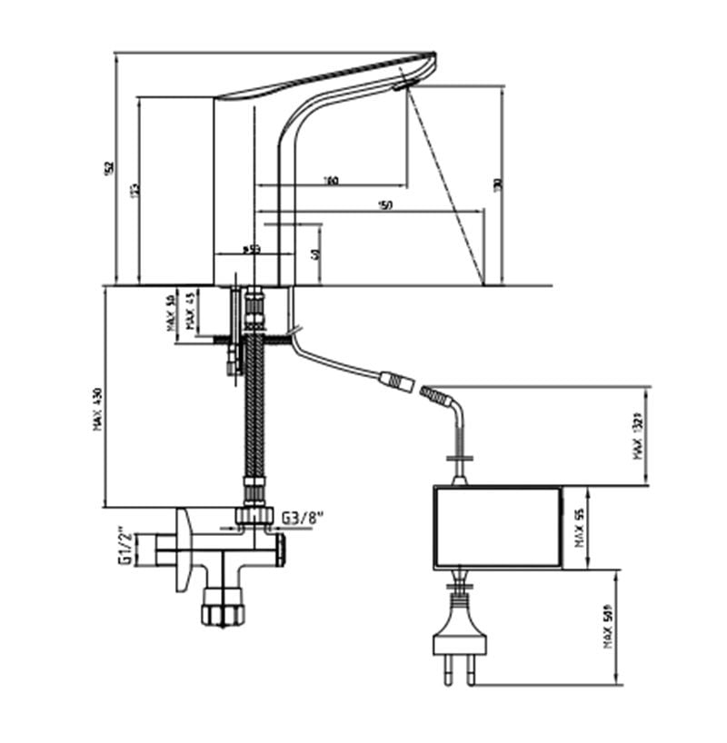 Eca Luna Elektrikli Fotoselli Lavabo Bataryası
