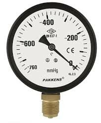 PAKKENS Alt Bağlantılı Manovakummetre Ø100 mm 760/0 mmHg
