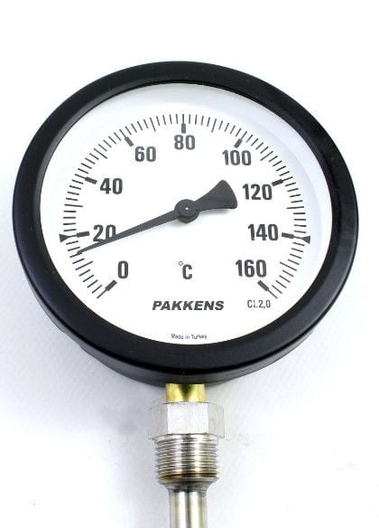 Pakkens Bottom Connection Thermometer Ø100mm 160°C 10cm 1/2'' CL 2.0