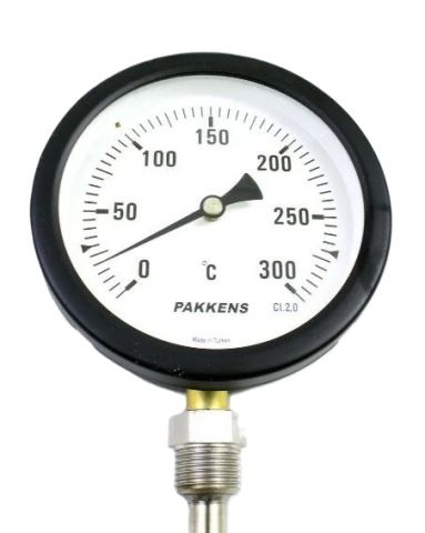 Pakkens Долнопривързан Термометър Ø100mm 300°C 1/2
