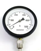 PAKKENS Alt Bağlantılı Termometre Ø100mm 500°C 1/2''