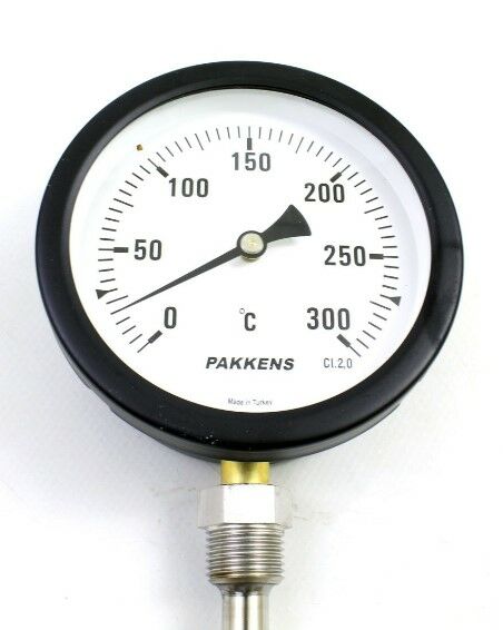 Pakkens Alt Bağlantılı Термометър Ø100mm 300°C 15cm 1/2