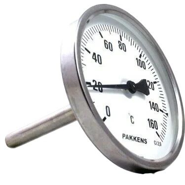 PAKKENS Bimetal Termometre Arka Bağlantılı Ø100mm 350°C