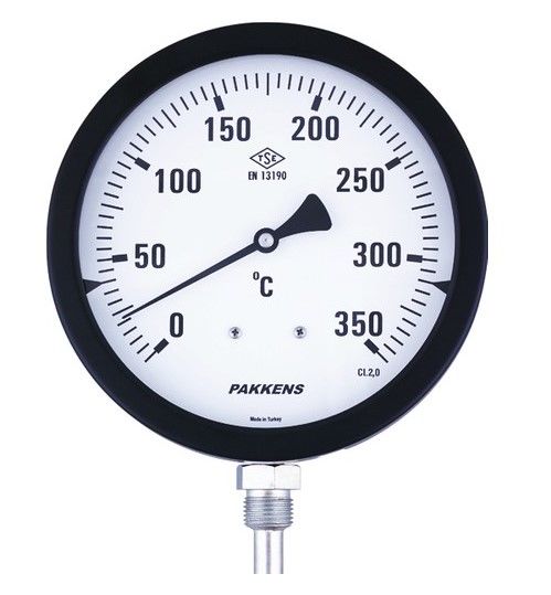 PAKKENS Термометър с долно присъединяване Ø100mm 350°C 15cm 1/2