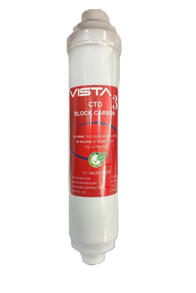 12'' Inline CTO Block Carbon Filter 10µ
