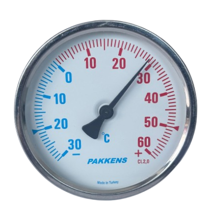 PAKKENS Долен монтаж Термометър Ø100mm -30+60°C 25cm 1/2