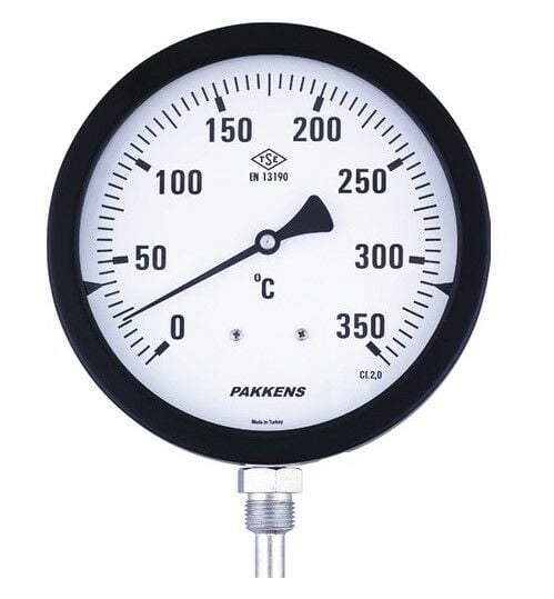 Pakkens Bottom Connection Thermometer Ø100mm 350°C 30cm 1/2'' CL 2.0
