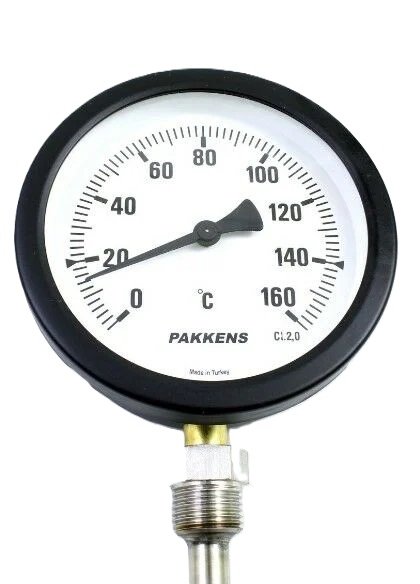 PAKKENS Bottom Connection Thermometer Ø100mm 160°C 40cm 1/2''