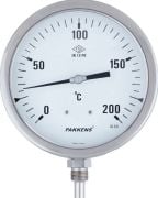 PAKKENS Термометър с долно свързване Ø100mm 200°C 40cm 1/2