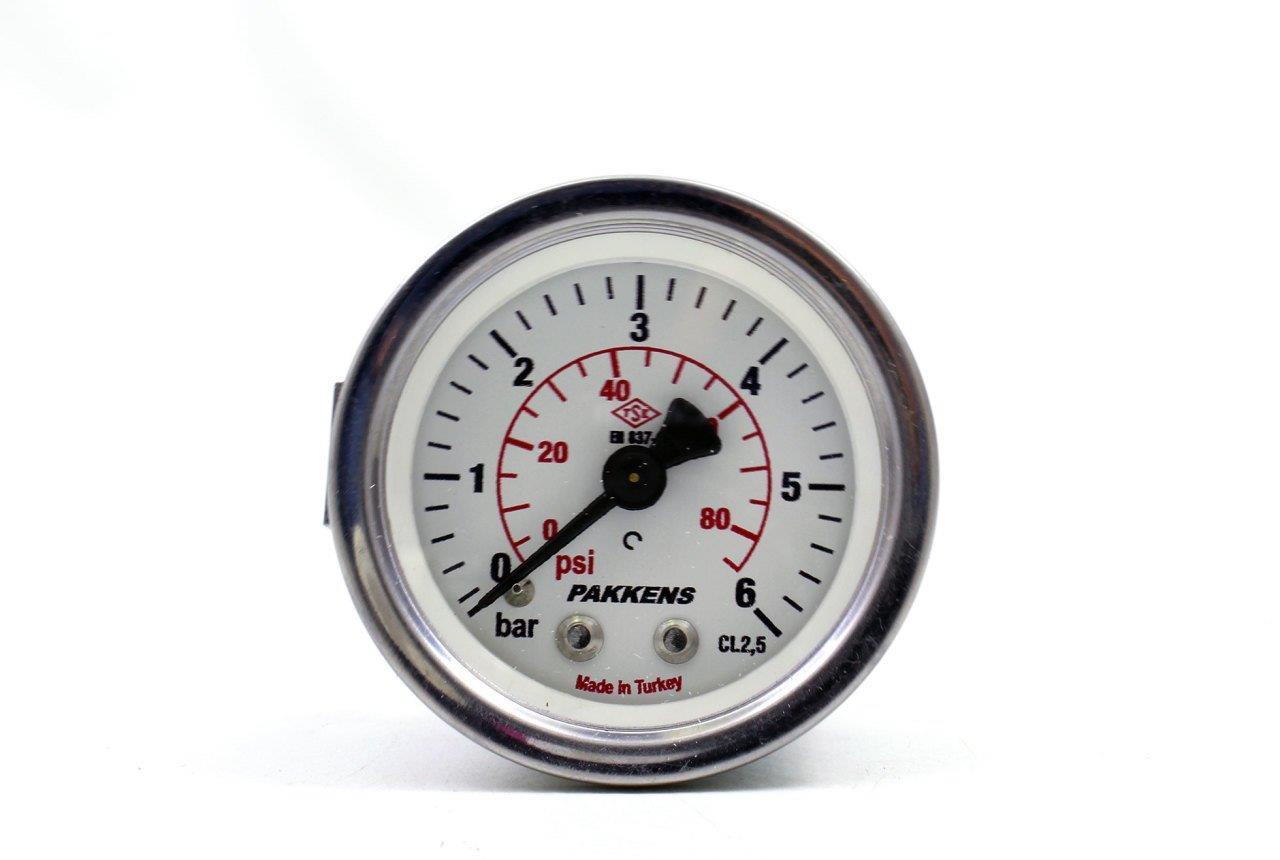 Pakkens Arka Bağlantılı Manometre Ø63 mm 6 Bar 1/4''