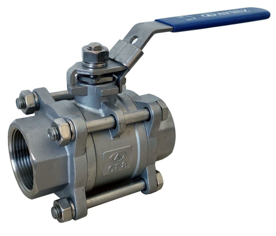 AYVAZ V-3T Üç Parçalı Paslanmaz Küresel Vana 4'' PN63 AISI316