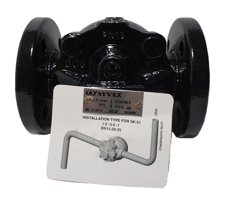 AYVAZ SK-51 Şamandıralı Kondenstop Flanşlı DN20 PN16