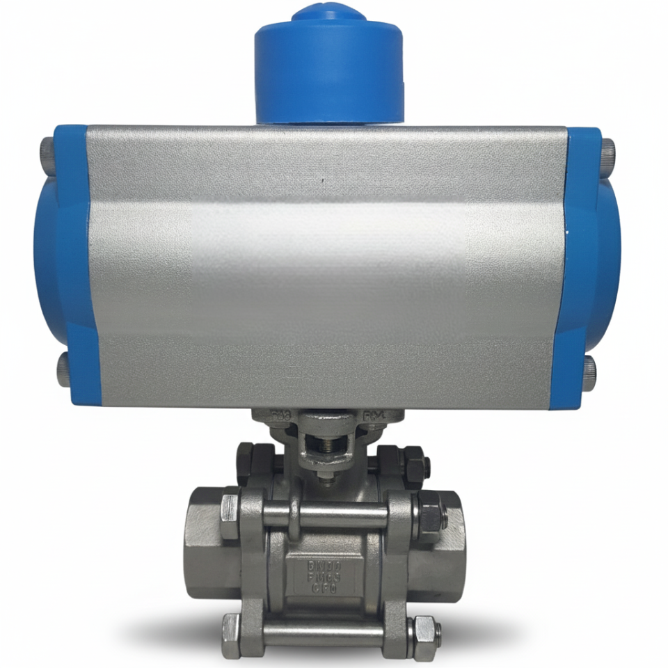 Pnömatik Aktüatörlü Paslanmaz Küresel Vana 1/2''