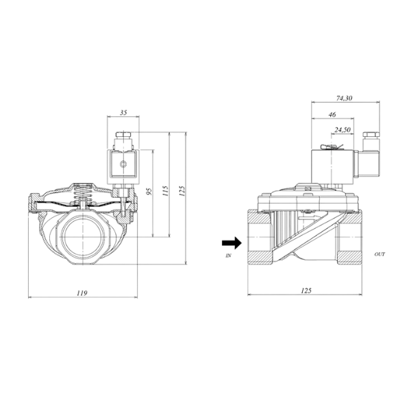 GEVAX 1901-KBNH010-400-G24DC Solenoid Valf 1 1/2''