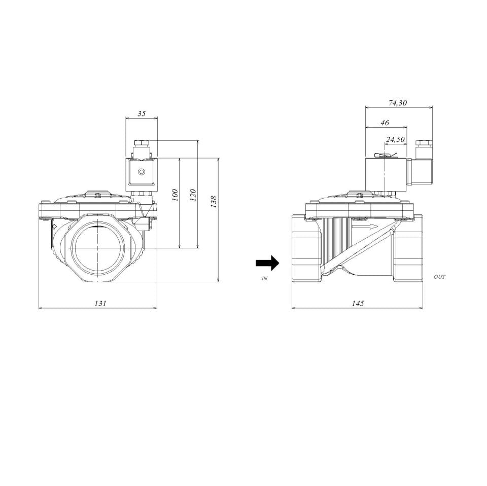 GEVAX 1901-KBNI010-500-G220AC Solenoid Valf 2''