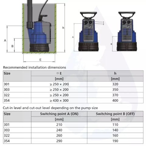 KSB Ama-Drainer 303 Dalgıç Drenaj Pompası 1.5 HP