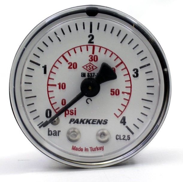 Pakkens Arka Bağlantılı Manometre Ø50 mm 4 Bar 1/4''