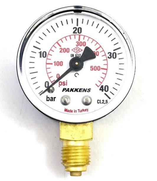 Pakkens Alt Bağlantılı Kuru Tip Manometre Ø63 mm 40 Bar 1/4''