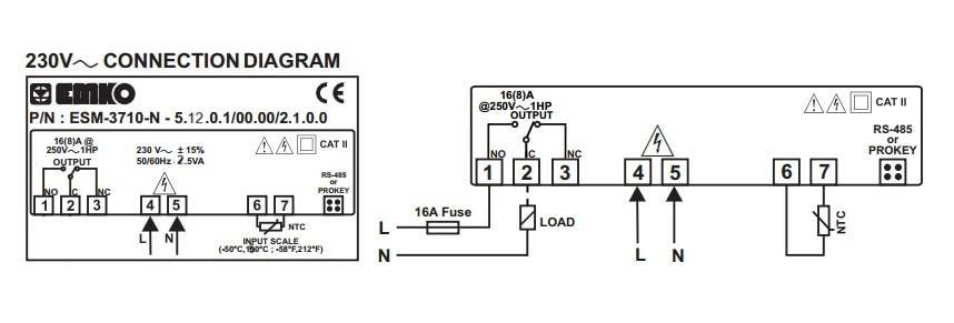 EMKO ESM-3710-N.5.12 PTC Isı Kontrol Cihazı