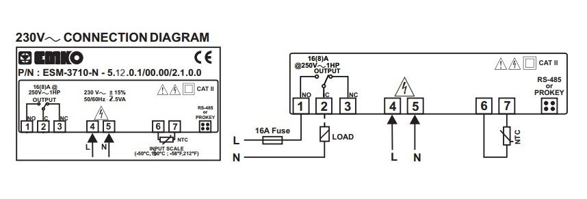 EMKO ESM-3710-N.5.12 PTC Temperature Controller