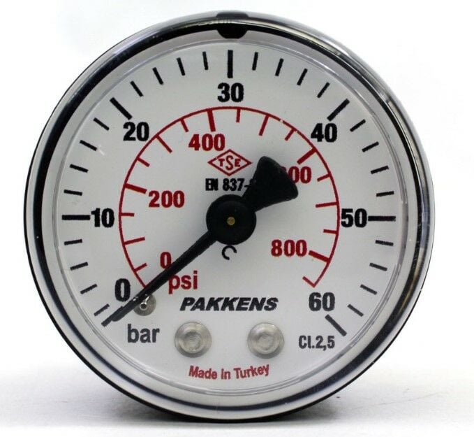Pakkens Arka Bağlantılı Manometre Ø50 mm 60 Bar 1/8''