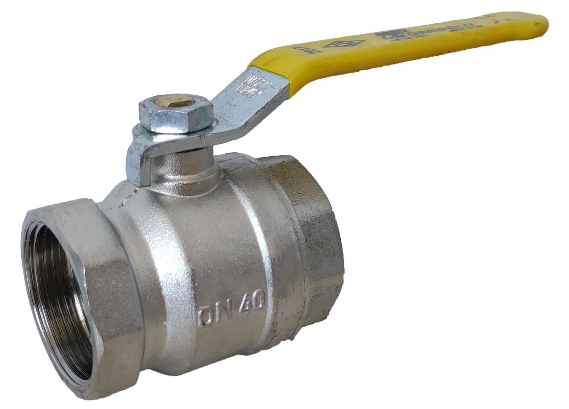 Doğalgaz Pirinç Küresel Vana Kısa Tip 1 1/2''