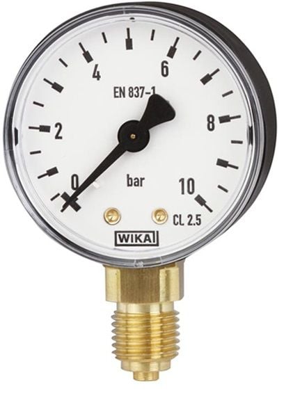WIKA 111.10.063 Alt Bağlantılı Manometre Ø100mm 1 Bar CL 2,5